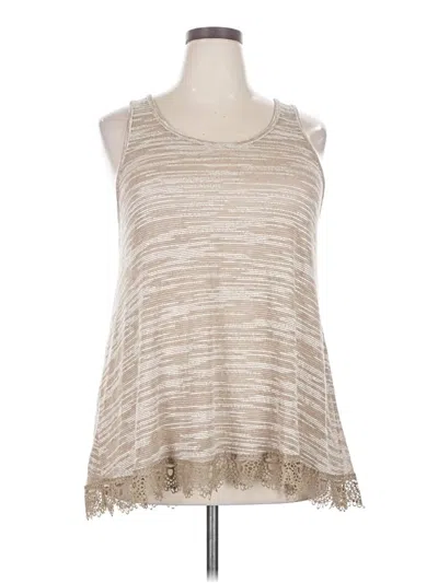 Pre-owned Massini Sleeveless Top Tan Scoop Neck Tops