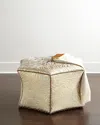Massoud Alyssa Zebra Ottoman In Gold Zebra