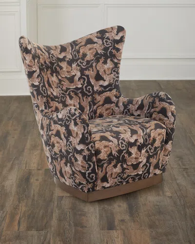 Massoud Andarna Wing Chair In Brown