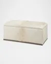 Massoud Ayushi Hair On Hide Storage Bench, 45" In Neutral