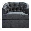Massoud Bedford Tufted Swivel Chair In Bliss Parchment