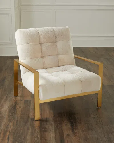 Massoud Bondi Shearling Lounge Chair In Sand