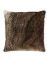 Massoud Brindle Hair Hide Brown Pillow, 19"sq. In Brown
