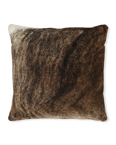 Massoud Brindle Hair Hide Brown Pillow, 19"sq.
