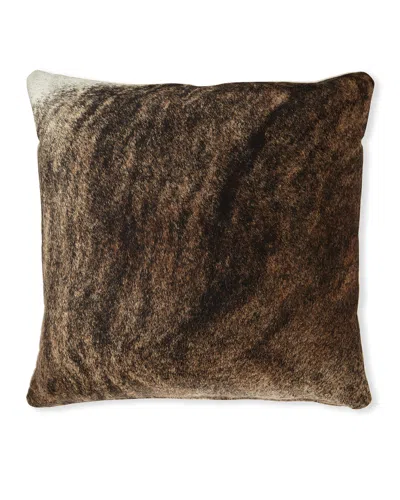 Massoud Brindle Hair Hide Brown Pillow, 22"sq.