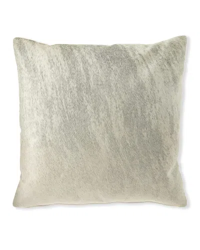 Massoud Brindle Hair Hide Grey Pillow, 19"sq.