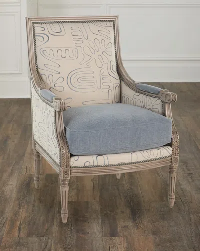 Massoud Cameron Bergere Chair In Blue