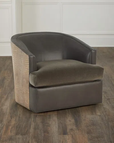 Massoud Carter Swivel Chair In Gray