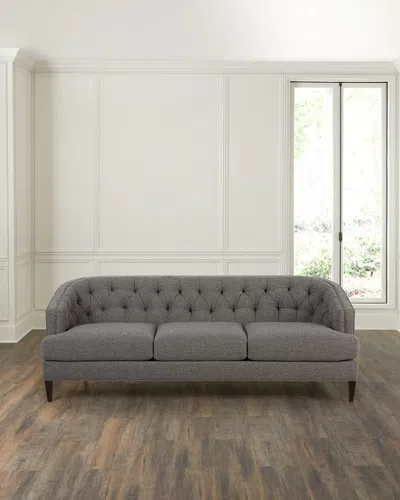 Massoud Ceder Tufted-back Sofa, 88" In Grey