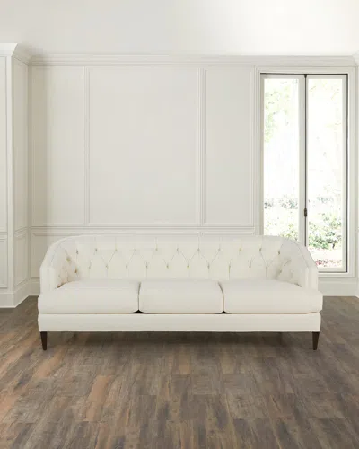 Massoud Ceder Tufted-back Sofa, 88" In Snow