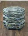 Massoud Cheryl Hexagonal Stacked Stool In Blue, Green