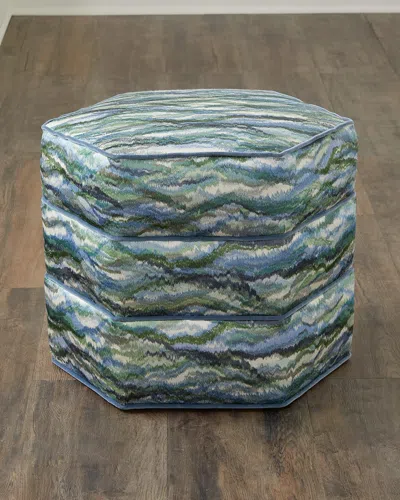 Massoud Cheryl Hexagonal Stacked Stool In Blue, Green