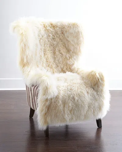 Massoud Christopher Sheepskin Chair In Zebra/sheepskin