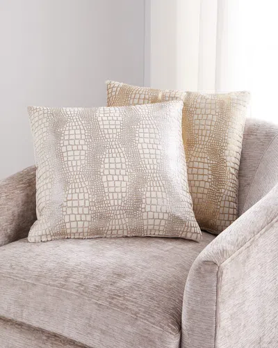 Massoud Coco Hair Hide Pillow, 19"sq. In Gold