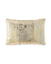 Massoud Colorblock Zebra & Spots Pillow, 23" X 15" In Gold