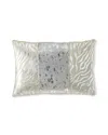 Massoud Colorblock Zebra & Spots Pillow, 23" X 15" In Silver