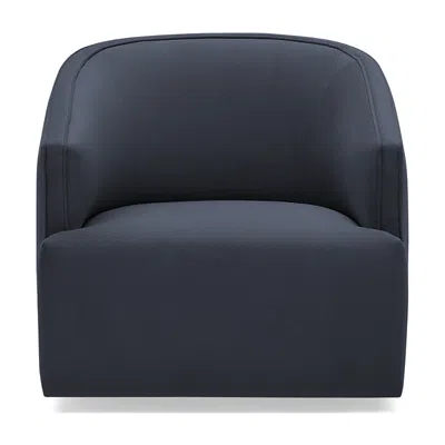 Massoud Coppell Swivel Chair In Aries Denim