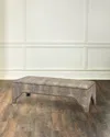 Massoud Cyrax Croc-embossed Leather Bench, 60" In Taupe 