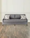 Massoud Duplessis Leather Sofa, 84" In Gray