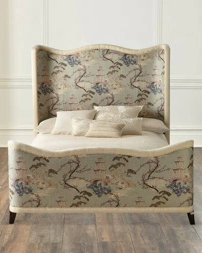 Massoud Eleanor Queen Bed In Pagoda Print