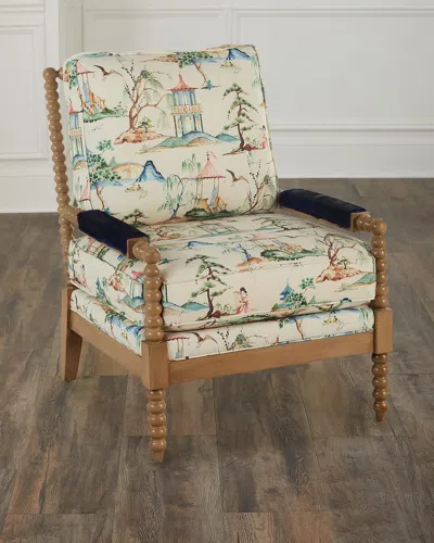 Massoud Evelyn Spindle Chair In Ivory