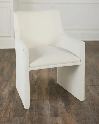 Massoud Everly Dining Arm Chair In Ivory