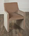 Massoud Everly Dining Arm Chair In Truffle