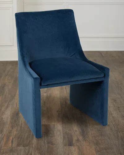 Massoud Everly Dining Side Chair In Denim