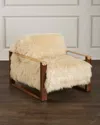 Massoud Eydie Leather Strap Sheepskin Chair In Pink