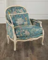 Massoud Finch Bergere Chair In Teal