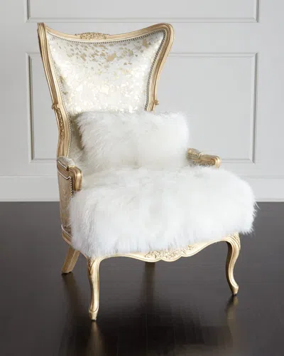 Massoud Fiorello Hairhide Wing Chair In Golden Zebra