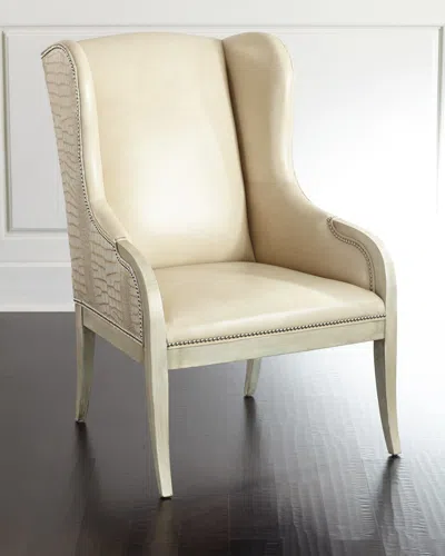 Massoud Granger Leather Chair In Cream