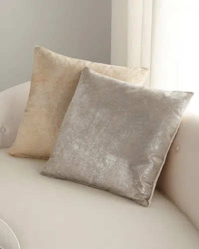 Massoud Hair Hide Pillow, 22"sq. In Gold