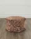 Massoud Hauke Hex Ottoman In Brown