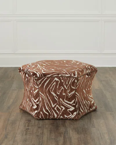 Massoud Hauke Hex Ottoman In Brown