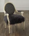 Massoud Haven Lambswool Chair In Black