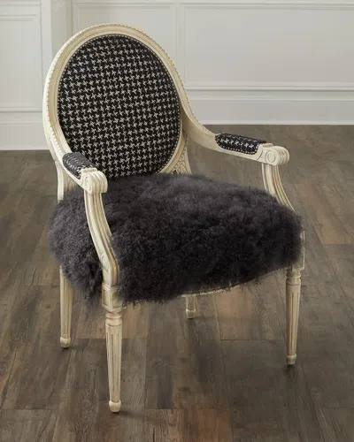 Massoud Haven Lambswool Chair In Black