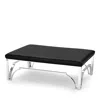 Massoud Hutchins Chrome Ottoman In Tribeca Black
