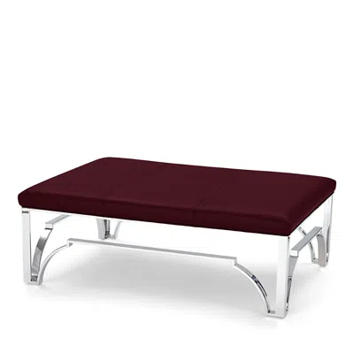 Massoud Hutchins Chrome Ottoman In Tribeca Chianti