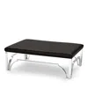 Massoud Hutchins Chrome Ottoman In Tribeca Espresso