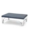 Massoud Hutchins Chrome Ottoman In Tribeca Indigo