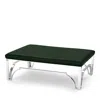 Massoud Hutchins Chrome Ottoman In Tribeca Juniper