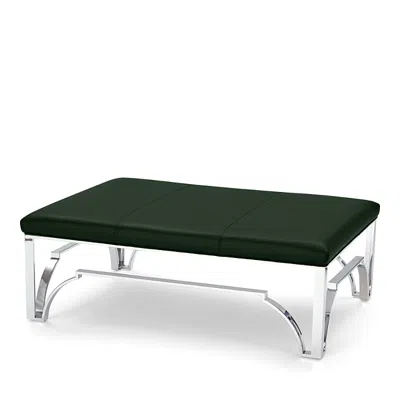 Massoud Hutchins Chrome Ottoman In Tribeca Juniper