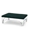 Massoud Hutchins Chrome Ottoman In Tribeca Lagoon