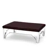 Massoud Hutchins Chrome Ottoman In Tribeca Merlot