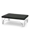 Massoud Hutchins Chrome Ottoman In Tribeca Nightfall