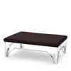 Massoud Hutchins Chrome Ottoman In Tribeca Orchid