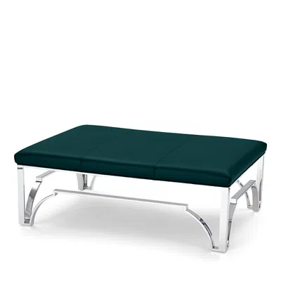 Massoud Hutchins Chrome Ottoman In Tribeca Riviera