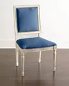 Massoud Ingram Leather Dining Chair In Cobalt