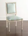 Massoud Ingram Leather Dining Chair In Frost